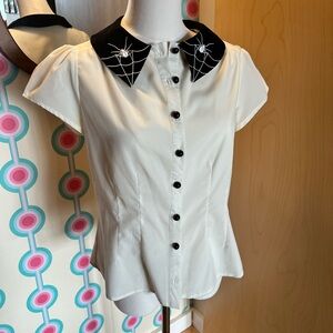 Hell Bunny Spiderweb Collared Top